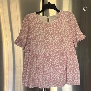 Hayden Pink and White Ruffle Blouse